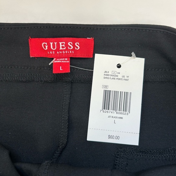 Guess / NWT/ SRIS Ponte Jet Black Flare Pants/ size L - Picture 4 of 10